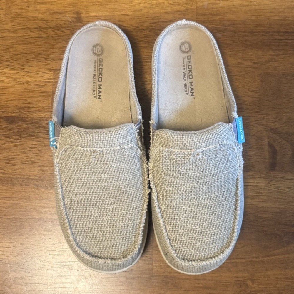 GECKO MAN Walk Hero women's Beige Canvas Slip-On Casual Shoes US 10 EU 41.5
